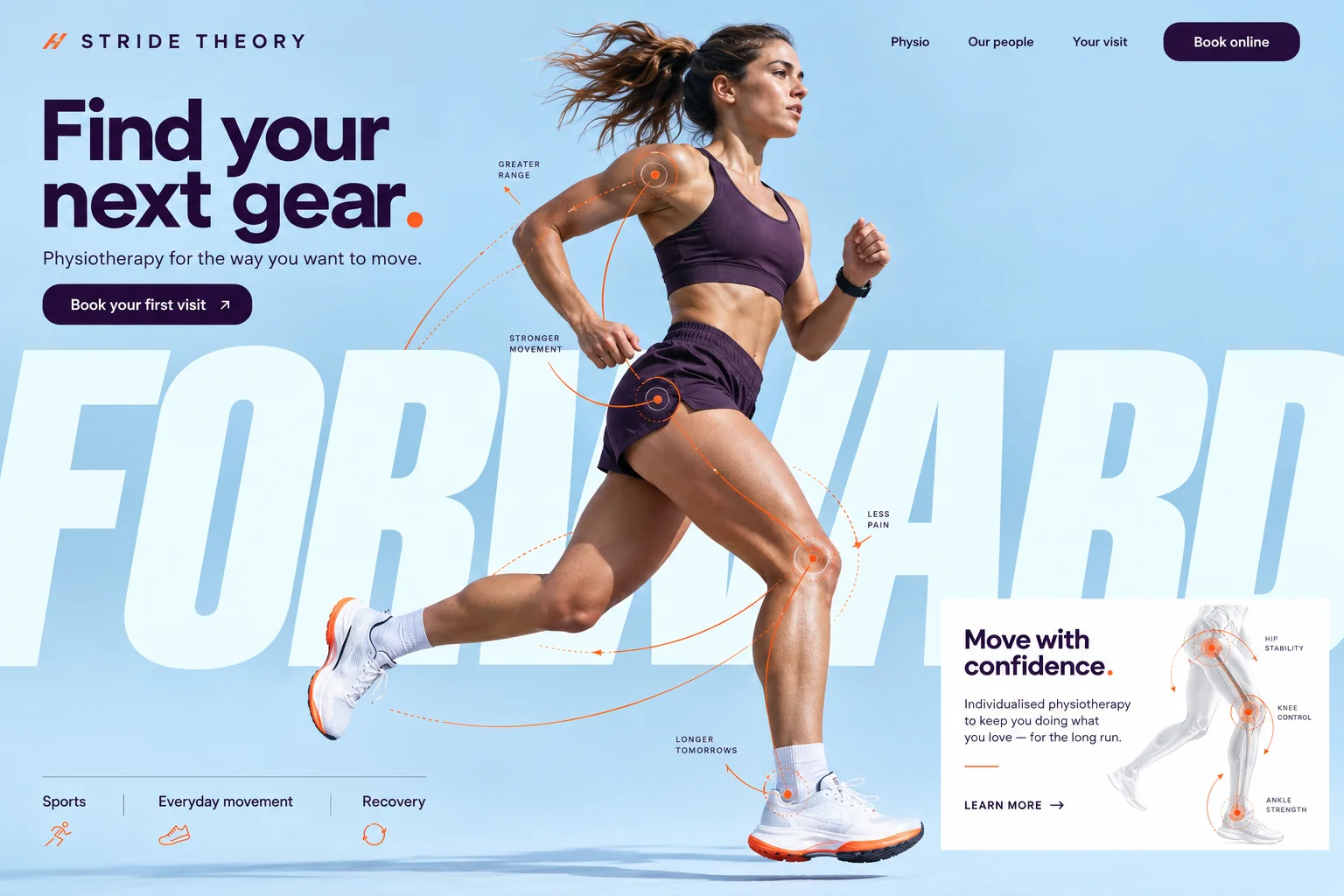 Stride Theory website design concept