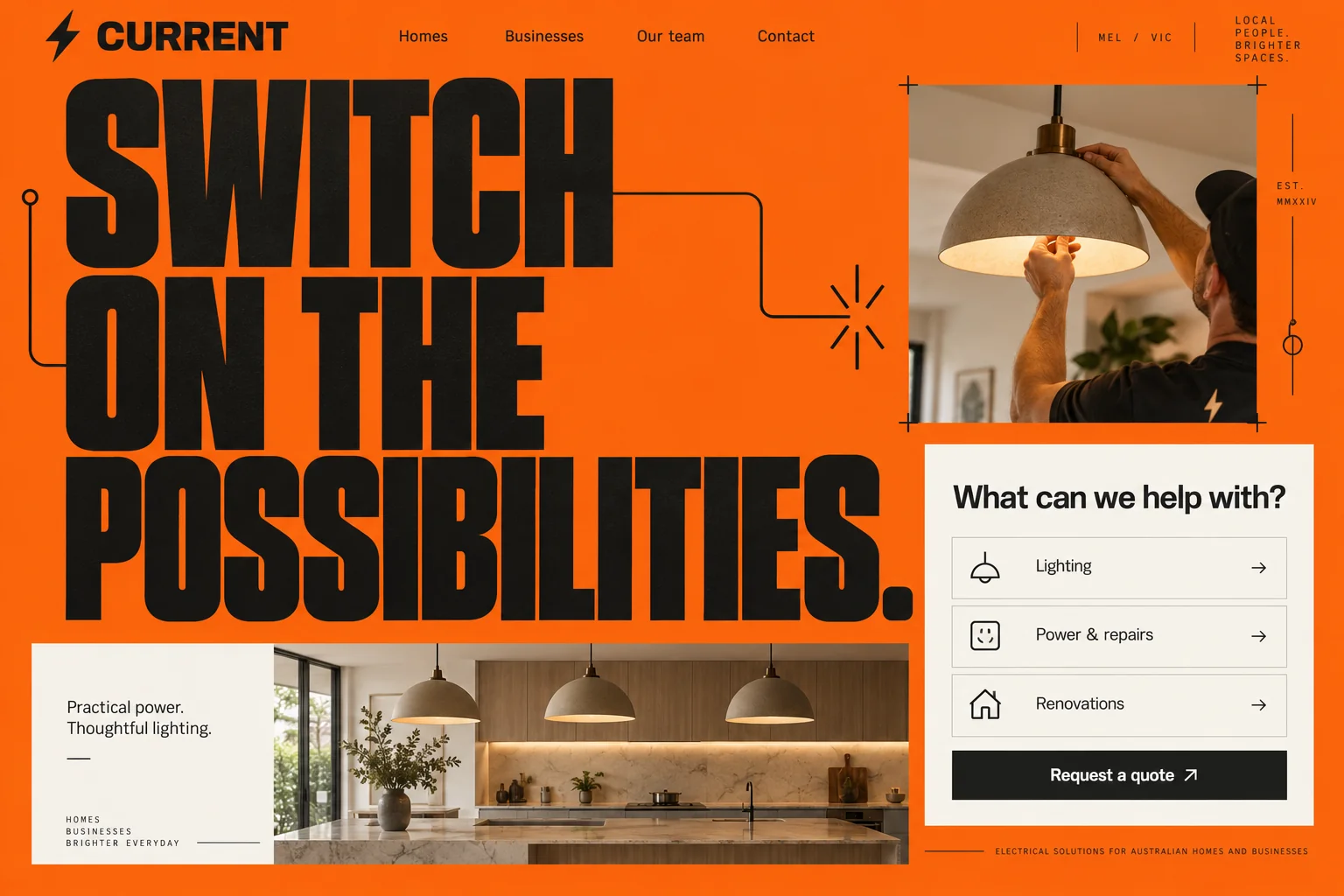 Current website design concept