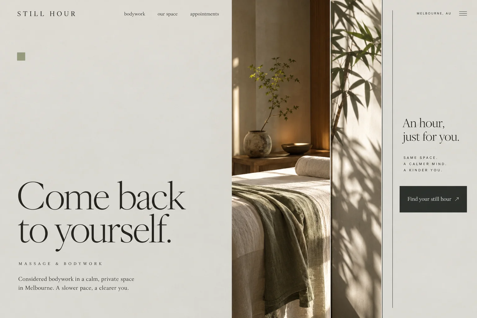 Still Hour website design concept