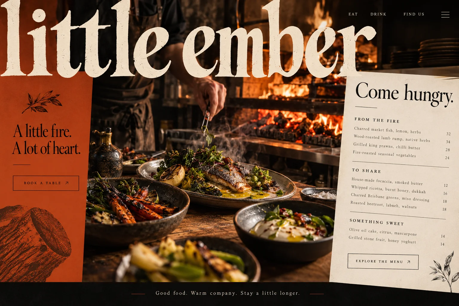 Little Ember website design concept