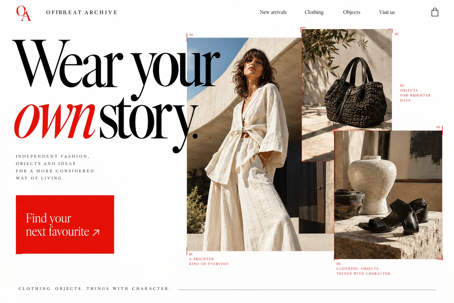 Offbeat Archive website design concept